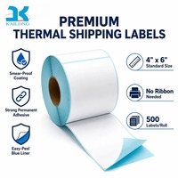 Gulungan Label Pengiriman Termal Langsung 4x6 Tahan Lama Grosir, Perekat Sendiri, Barcode Kosong, Kertas Termal Ramah Lingkungan, Paket Ekspres