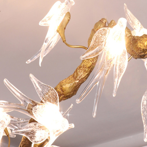 Lampada a Sospensione in Rame, Lampadario Decorativo a Forma <span class=keywords><strong>di</strong></span> <span class=keywords><strong>Rondine</strong></span> Luminose, Luci a Sospensione in Cristallo per Soggiorno - Product Image 6