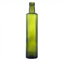 Bouteille en verre cylindrique vert antique personnalisée de 750 ml avec bouchon à vis pour l'emballage et le conditionnement d'huile
