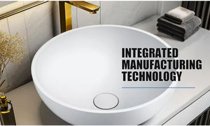 Vente en gros de villa traditionnelle sur pied, lavabo en pierre de galet de granit avec égouttoir, capacité de 9L, finition brillante - Product Image 4