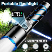 Lampe torche à zoom super puissante, best-seller, longue portée, avec recharge USB, ampoule LED