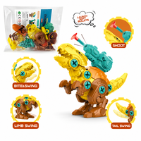 Nouveauté : Jouet dinosaure à démonter et assembler soi-même, avec articulations mobiles et lanceur de fléchettes à balles souples, pour l'apprentissage éducatif STEM des enfants
