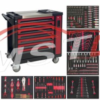 Armoire à outils personnalisée OEM à 7 tiroirs en matériau SPCC avec 258 pièces d'outils de bricolage pour garage, capacité de charge de 250 kg