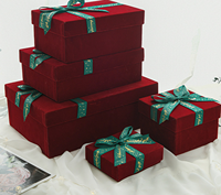 Boîte cadeau en velours rouge réutilisable de qualité supérieure avec doublure en éponge et ruban turquoise pour un emballage de luxe écologique pour parfums et bijoux