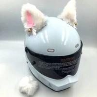 Accessoires de modification d'oreilles en peluche de luxe personnalisés pour casques intégraux de motos, vélos électriques et scooters
