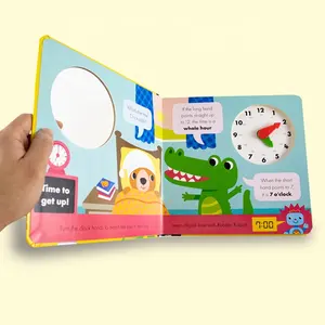 Click Clock touch and feel book board book die cut windows telling the time clock book