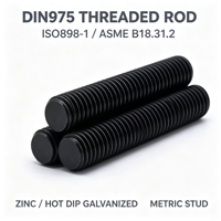 DIN975 ISO898-1 ASME B18.31.2 Metric Threaded Rod, Zinc & Hot Dip Galvanized Full Thread Stud for Industrial Fastening