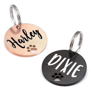 Etiquetas de Identificación para Mascotas de Acero Inoxidable Qingqian, Forma de Hueso, Grabadas con Nombre, Personalizadas con Diseño de Huella de Pata para Perros y Gatos - Product Image 2