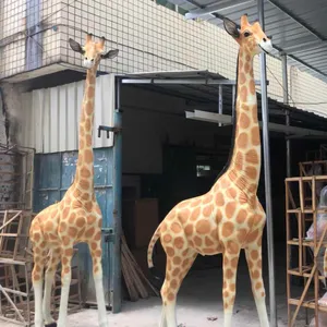 event backdrop decoration life size/big resin fiberglass safari animal giraffe statue sculpture prop