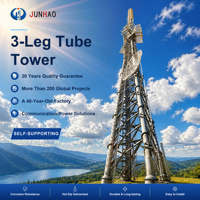Menara Lattice Baja Penyangga Diri Sendiri 3/4 Leg Tube Communication Mast Hot Dip Galvanized Warna Sesuai Pesanan Layanan OEM/ODM untuk