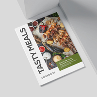 Livre de recettes sur l'alimentation saine, couverture rigide en papier offset couleur personnalisée, reliure cousue et taille personnalisable