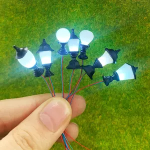 3V 12V Mô Hình Đường Sắt Tàu Hỏa 1:87 HO Tỷ Lệ Đèn Led Lamppost Đèn Đường Cỏ