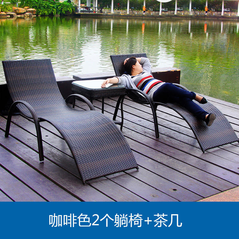 2 fauteuils inclinables + table basse-marron