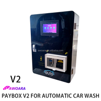 Boîte de paiement pour machine de lavage de voitures automatique, prend en charge les langues espagnole et portugaise, plus de programmes, paiement en espèces, pièces, carte de crédit, paiement par QR.