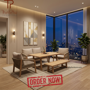 Luxury Contemporary <b>Foldable</b> Acacia Wood Eco-friendly Teak Wood Frame <b>Outdoor</b> Furniture Set Garden Sofa Dining <b>Table</b> Chair for - Product Image 4
