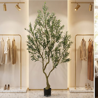 LYZZ Oh Arts Grand Olivier Artificiel en Plastique 240cm de Haut, Haute Simulation, Toucher Naturel, Durable, Qualité Supérieure, Plante d'Intérieur/Extérieur