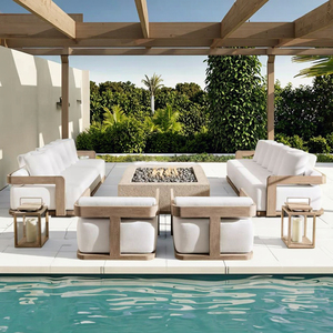 Juego de mesa y silla de madera de teca maciza de alta calidad para hotel y restaurante, diseño moderno para <span class=keywords><strong>muebles</strong></span> de patio al aire libre - Product Image 4