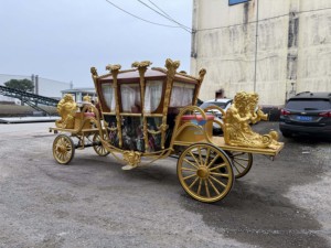 Prix d'usine Vente en gros de voitures royales Cendrillon Cheval électrique sans cheval Princesse Voiture touristique - Product Image 2
