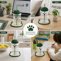 Sous-verre antidérapant en PVC en forme d'ours avec rebord surélevé, personnalisable, 12 cm, pour tasses à café et usage domestique/bureau