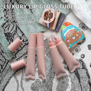 Emballage de luxe personnalisable pour brillant à lèvres et baume à lèvres, en plastique, avec tête en <span class=keywords><strong>cristal</strong></span> rose nude, sérigraphie - Product Image 4