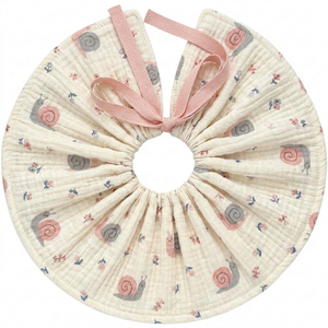 Bavoir rond respirant en double gaze pour bébé, imprimé sur mesure, pour l'alimentation des nourrissons, idéal comme cadeau de naissance - Product Image 3