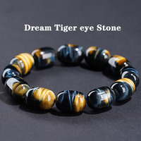 Gelang Batu Permata Premium 13*18mm Campuran Batu Mata Harimau Alami untuk Dekorasi & Pembuatan Perhiasan