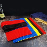 Personalizado PVC Cuadrado Rectángulo Negro Rojo Azul 60*10*1cm Bar Servicio Mat para Cocktail Bartender Bar Runner Mat