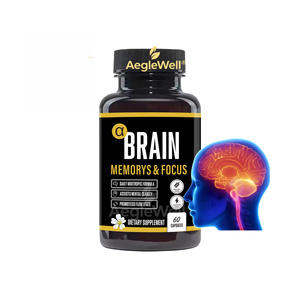 Капсулы AegleWell <span class=keywords><strong>Super</strong></span> Brains для поддержки работы мозга и памяти, растительная добавка, капсулы Alpha Brain - Product Image 1