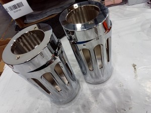 Couvre-culbuteurs de fourche chromés standard profonds de 49 mm pour <span class=keywords><strong>Harley</strong></span> Bagger Touring Road King Street Electra 1980 et plus - Product Image 3