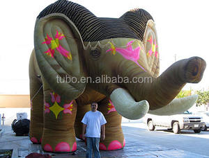 거대한 플러시 인플레이터블 매머드 야생 동물 시뮬레이션 인플레이터블 코끼리 - Product Image 6