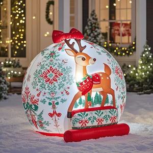 Đồ trang trí sân vườn bơm hơi Giáng sinh vui vẻ với ông già Noel phát sáng LED, dùng cho sân nhà, tiệc mừng năm mới, lều và bóng bay - Product Image 5