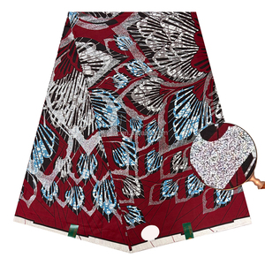 Tissu africain professionnel imprimé avec des motifs africains, tissu <span class=keywords><strong>super</strong></span> ciré doré, 6 yards, pour filles et garçons, pour mariage et fête - Product Image 1