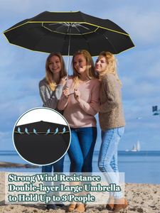 Parapluie de golf automatique extra large de 62 pouces, pliable, surdimensionné, parasol de pluie portable et compact pour hommes et femmes, sports de plein air - Product Image 4