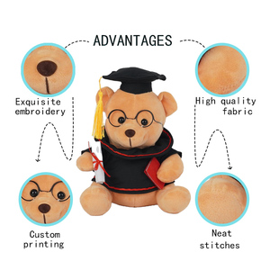 Bông gấu Đồ chơi sang trọng Món quà tốt nghiệp bác sĩ hat cử nhân gấu búp bê trọng Comforter PP Điền - Product Image 2