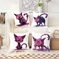 Coussin en peluche chat démon violet, coussin de canapé, cadeau de Noël, coussin décoratif
