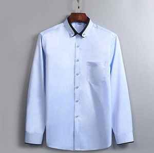 Automne 2024 nouveaux hommes cravate boucle Double col mince hommes chemise Non-fer Stretch tissu chemise hommes - Product Image 2