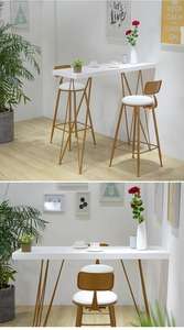 Nordic moderno in legno massello aperto cucina tavolo da <span class=keywords><strong>Bar</strong></span> con sgabello alto semplice finestra integrata ingresso a casa partizione per soggiorno - Product Image 6