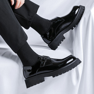 British Casual Leather Shoes - Men's Formal Business Thick-soled Height-increasing Ankle <b>Boot</b> - 2025 New Style Men's Shoes - Product Image 3