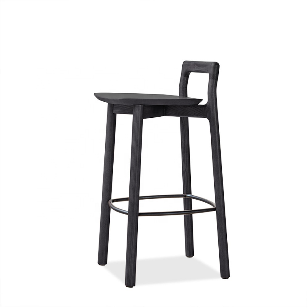 Wholesale Modern Luxury Wooden Bar stool Solid Wood And Steel Bar Chairs With Backrest