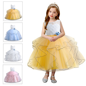 Vestido de princesa para niñas, falda tutú amarilla, disfraz para actuación en escenario, para niños, otoño 2022 - Product Image 5