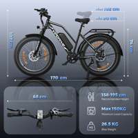 Vélo Électrique Tout-Terrain My Store EU 500W/750W, Vitesse 45KPH, Pneus Larges 24*4'', Batterie 48V 13AH, VTT Longue Portée pour Femmes, Cadre Élevé, 0.0 lb
