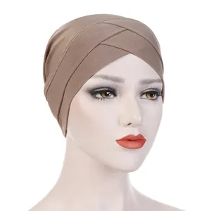 New stretch cloth forehead cross Indian hat Muslim bottom hijab head scarf covers bottom cap