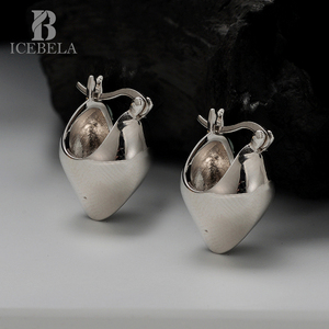 Orecchini a Clip Vintage in Argento Sterling 925, Placcati in Oro, Geometrici e Lucidi per Ragazze - Product Image 1