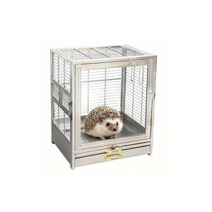 Gabbia in acciaio inox comoda e resistente, dallo stile classico di lusso, adatta anche al trasporto di piccoli animali. - Product Image 3