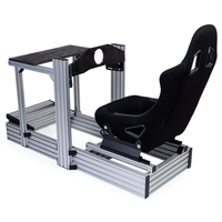 Cockpit de simulation de course en aluminium robuste 40160 personnalisé, support de jeu de conduite DIY pour les passionnés de jeux de course virtuels