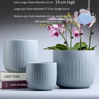 Pot de fleurs en résine de style nordique minimaliste à bords droits, avec contrôle des racines et large ouverture, élégant, pour arbres du dragon