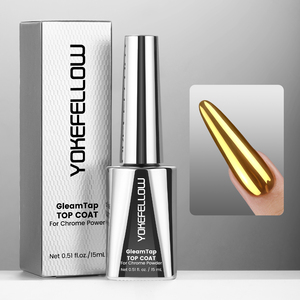 YOKEFELLOW Collection GleamTap Poudre Chrome Couche de Finition Supérieure Adhérence Exceptionnelle Brillance Miroir Longue Durée pour Ongles Chromés DIY - Product Image 1