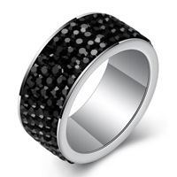 Bague en titane et acier inoxydable 8 mm à 5 rangs, style européen et américain, simple et tendance, pour couple, pour femme, vente chaude