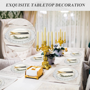 Tapetes de papel de oro blanco a prueba de grasa ecológicos <span class=keywords><strong>Doyle</strong></span> para decoración tapetes de papel REC tapetes de papel - Product Image 2