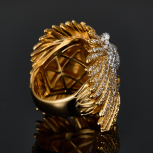 Anillo de Diamantes Moissanite 3D con Forma de Animal para Hombre, Anillos de Diamantes Moissanite con Incrustaciones de Diamantes GRA, Anillos Hiphop para Hombre - Product Image 3